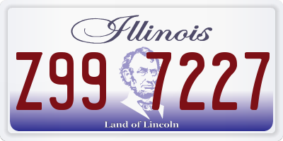 IL license plate Z997227