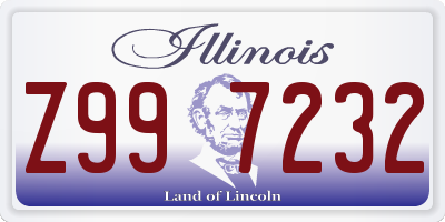 IL license plate Z997232