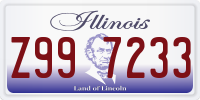 IL license plate Z997233