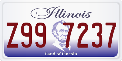 IL license plate Z997237