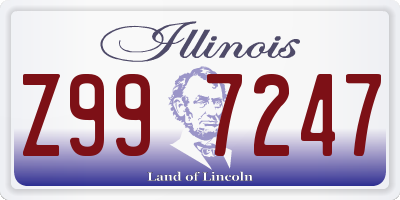 IL license plate Z997247