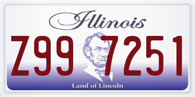 IL license plate Z997251