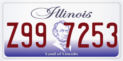 IL license plate Z997253