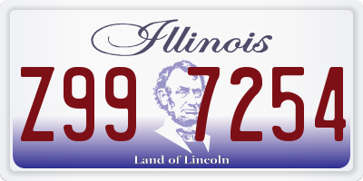 IL license plate Z997254