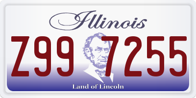 IL license plate Z997255