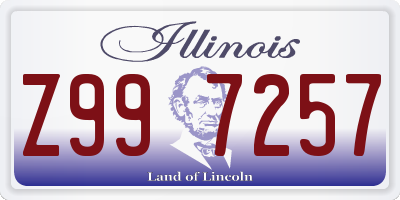 IL license plate Z997257