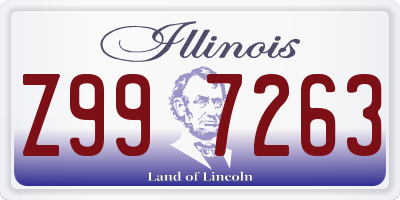 IL license plate Z997263