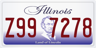 IL license plate Z997278