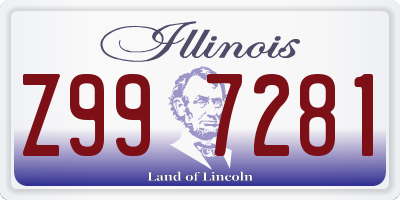 IL license plate Z997281