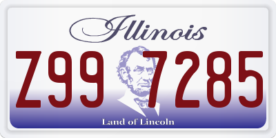 IL license plate Z997285