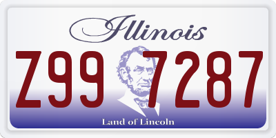 IL license plate Z997287