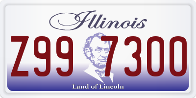 IL license plate Z997300