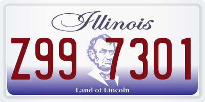 IL license plate Z997301