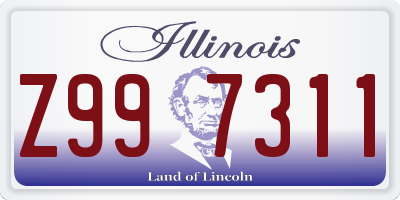 IL license plate Z997311