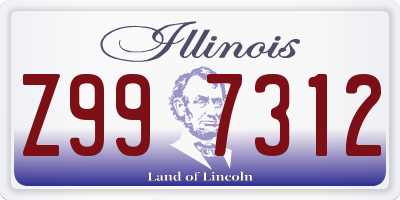 IL license plate Z997312
