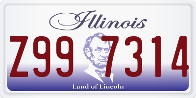 IL license plate Z997314