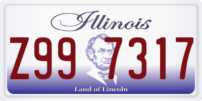 IL license plate Z997317