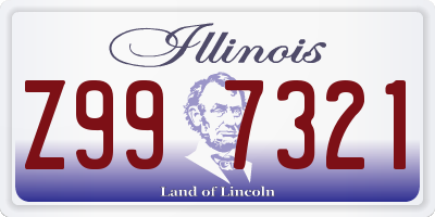 IL license plate Z997321