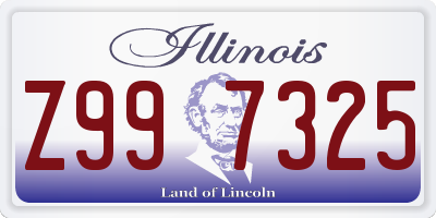 IL license plate Z997325