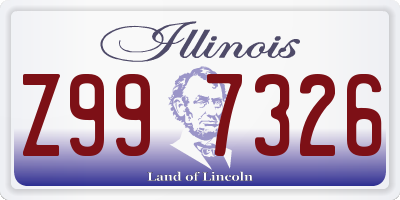 IL license plate Z997326