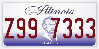 IL license plate Z997333