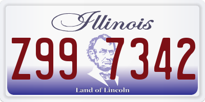 IL license plate Z997342