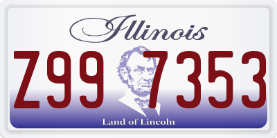 IL license plate Z997353