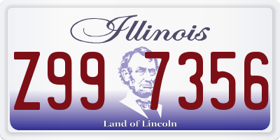 IL license plate Z997356