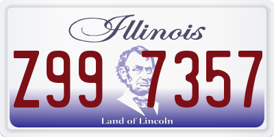 IL license plate Z997357