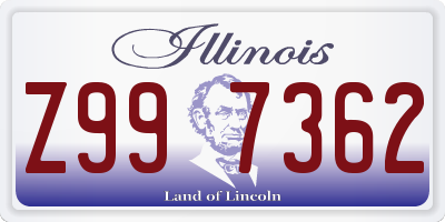 IL license plate Z997362