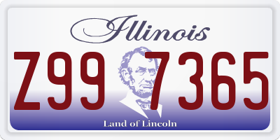 IL license plate Z997365