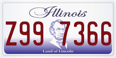 IL license plate Z997366