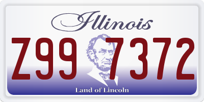 IL license plate Z997372