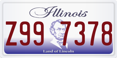 IL license plate Z997378