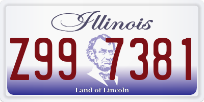 IL license plate Z997381