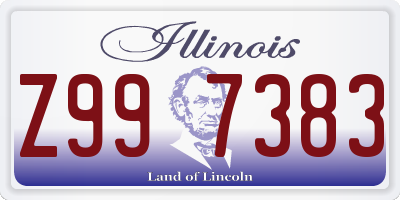 IL license plate Z997383