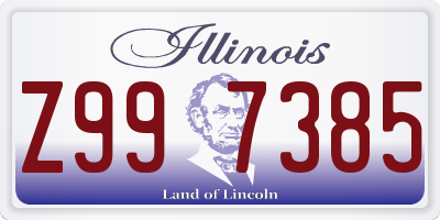 IL license plate Z997385