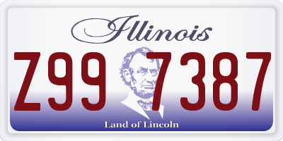 IL license plate Z997387