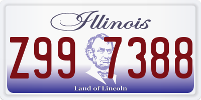 IL license plate Z997388