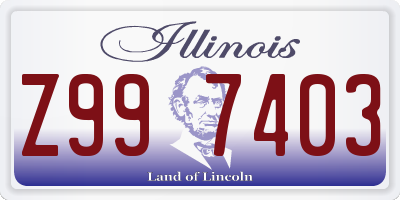 IL license plate Z997403