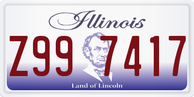 IL license plate Z997417