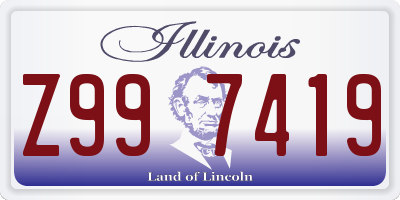 IL license plate Z997419