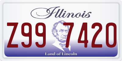 IL license plate Z997420