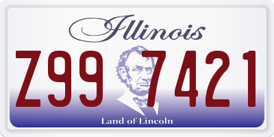 IL license plate Z997421