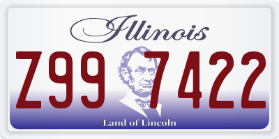 IL license plate Z997422