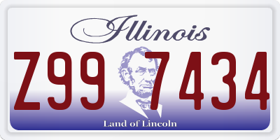 IL license plate Z997434