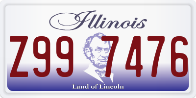 IL license plate Z997476