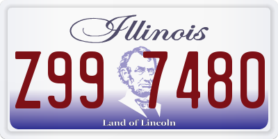 IL license plate Z997480