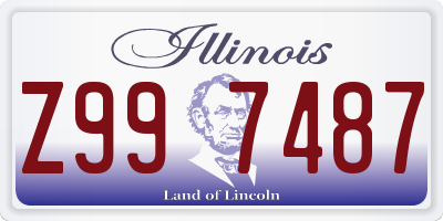 IL license plate Z997487