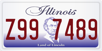 IL license plate Z997489